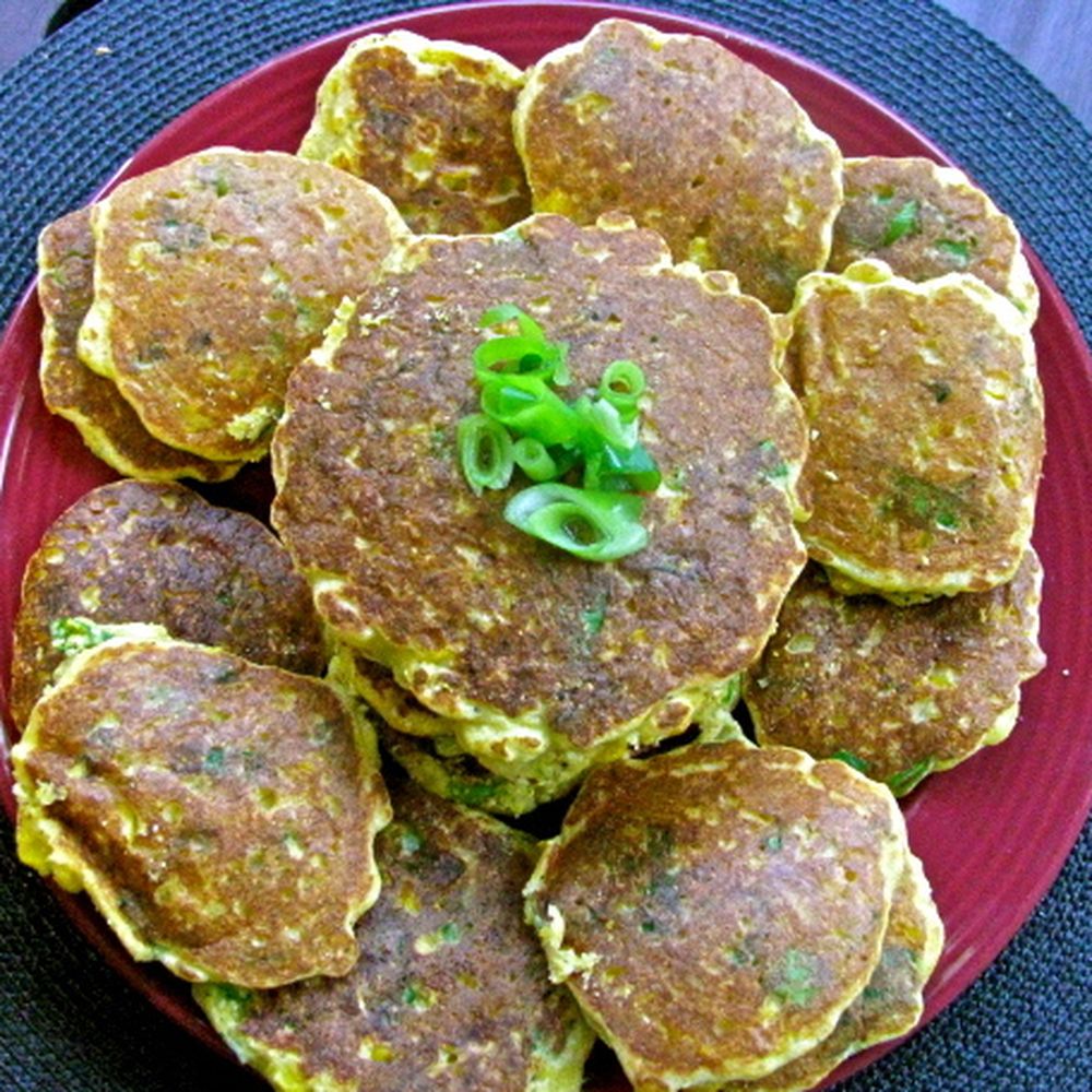 fresh corn and green onion johnny cakes