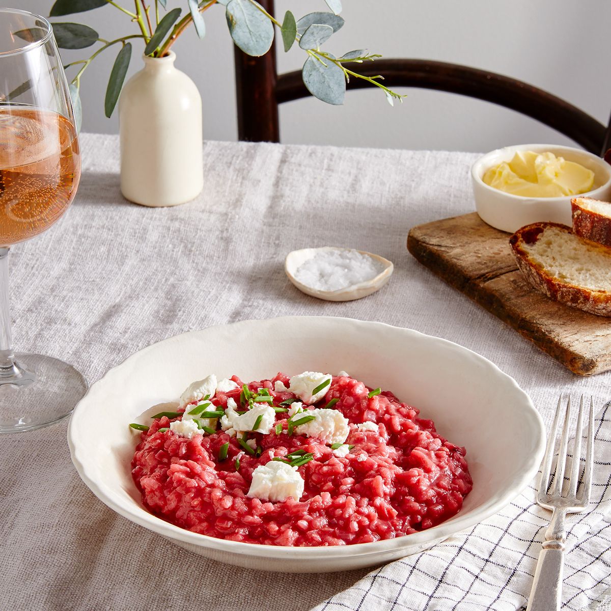 Easy Beetroot Risotto Recipe With Goat Cheese Chives