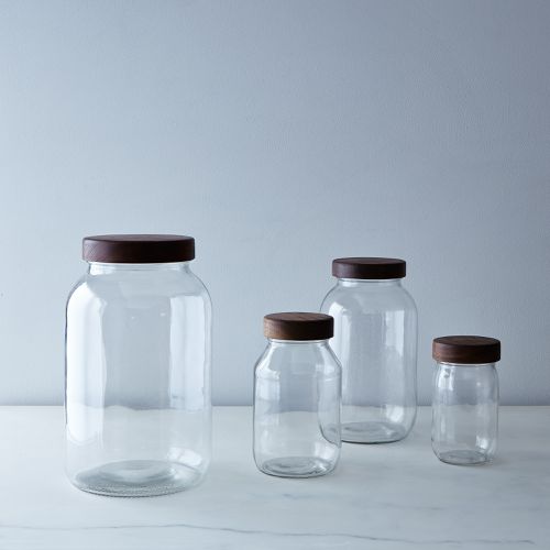 Turnco Wood Goods Glass Jars with Wooden Lids, 4 Sizes, 3 Sets on Food52