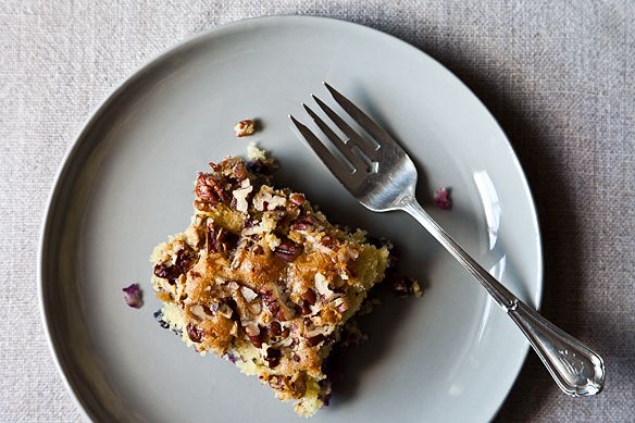 Blueberry Snack Cake with Toasted Pecan Topping on Food52