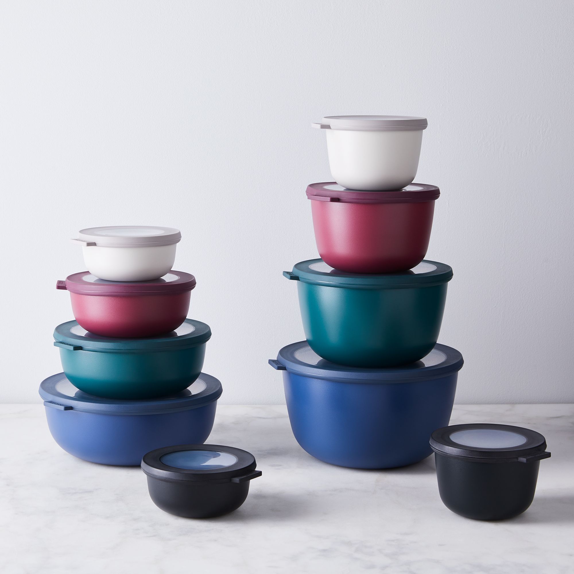 Mepal Nested Storage Bowls in Shallow & Deep Sets, 10 Colors