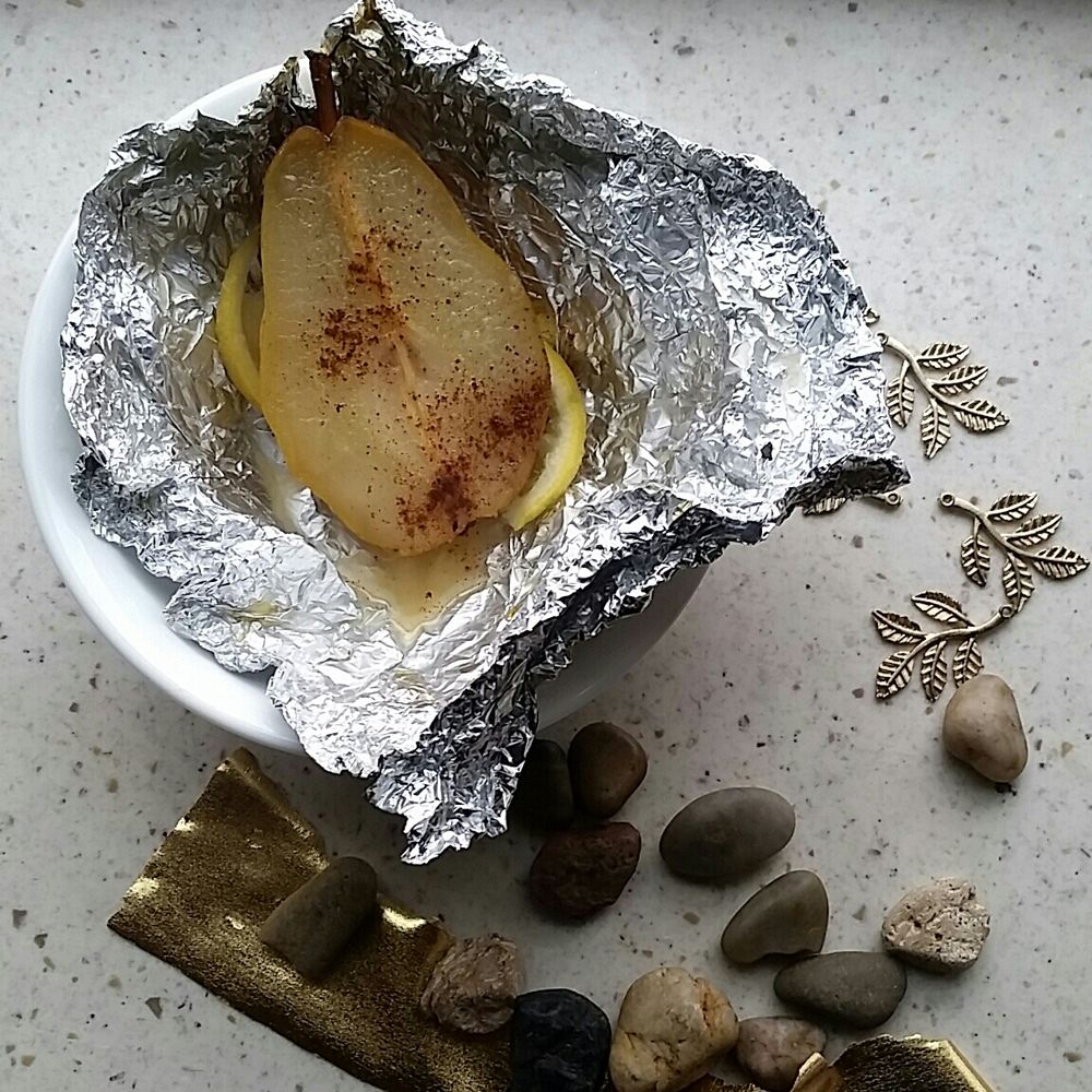 lemony, buttery roasted pear halves title=lemony, buttery roasted pear halves