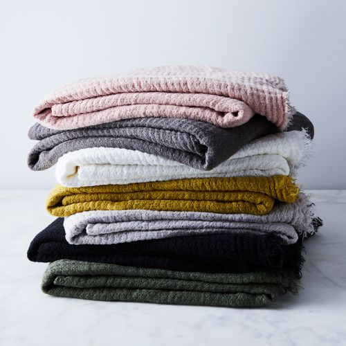 Hawkins New York Simple Linen Throw Blanket, 15 Colors, Made in 