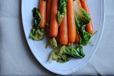 Glazed Carrots with Braised Bibb Lettuce