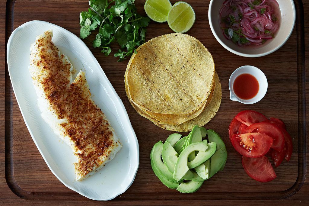 Roasted fish tacos 
