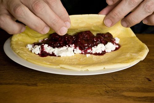 Ricotta and Blackberry Crepes